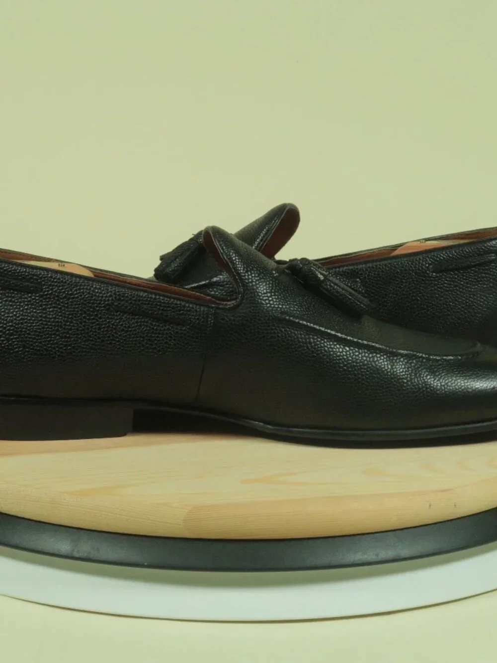 Allen Edmonds Presley Tassel Loafers Shoes Mens 13D Black Pebble Grain Leather